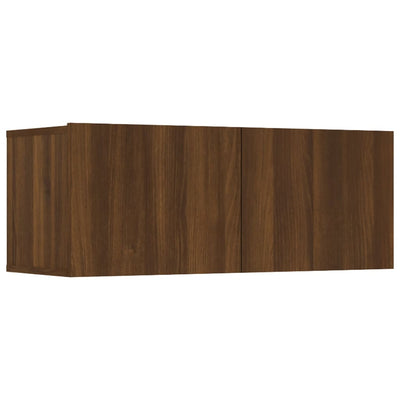 TV-kaapit 4 kpl ruskea tammi 80x30x30 cm tekninen puu