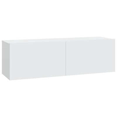TV-seinäkaapit 4 kpl valkoinen 100x30x30 cm