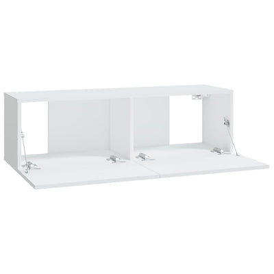 TV-seinäkaapit 4 kpl valkoinen 100x30x30 cm