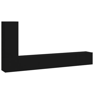 3-osainen TV-kaappisarja musta tekninen puu