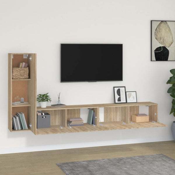 Tekninen puu 3-osainen TV-kaappisarja Sonoma-tammi