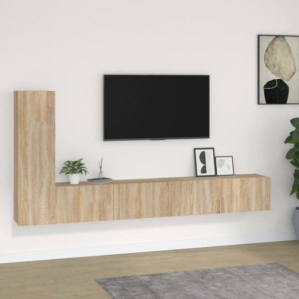 Tekninen puu 3-osainen TV-kaappisarja Sonoma-tammi