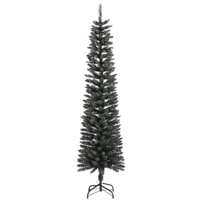 Vihreä ohut tekojoulukuusi jalustalla Rosaria 210cm (pvc)