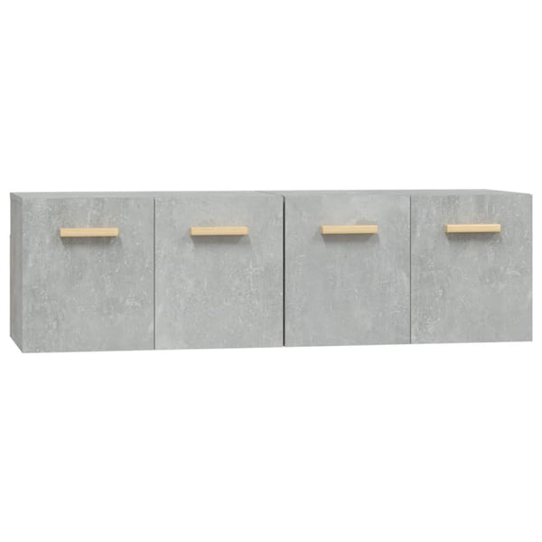 Seinäkaapit 2 kpl betoninharmaa 60x36,5x35 cm tekninen puu