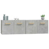 Seinäkaapit 2 kpl betoninharmaa 60x36,5x35 cm tekninen puu