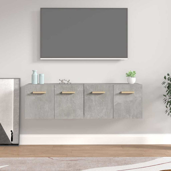 Seinäkaapit 2 kpl betoninharmaa 60x36,5x35 cm tekninen puu