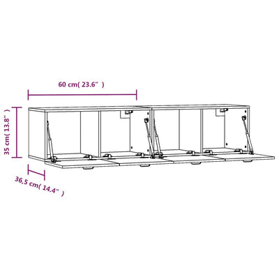 Seinäkaapit 2 kpl ruskea tammi 60x36,5x35 cm tekninen puu