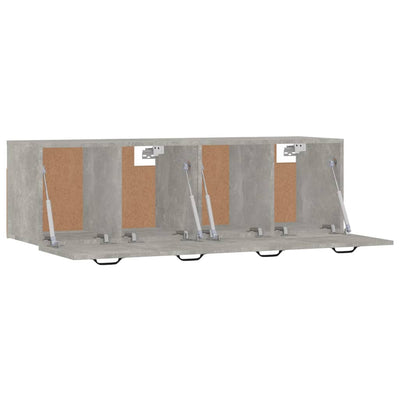 Seinäkaapit 2 kpl betoninharmaa 80x35x36,5 cm tekninen puu