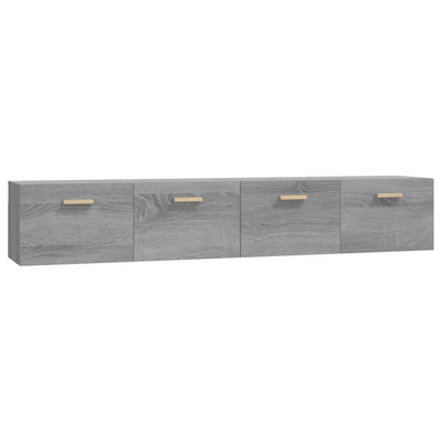 Seinäkaapit 2 kpl harmaa Sonoma 100x36,5x35 cm tekninen puu
