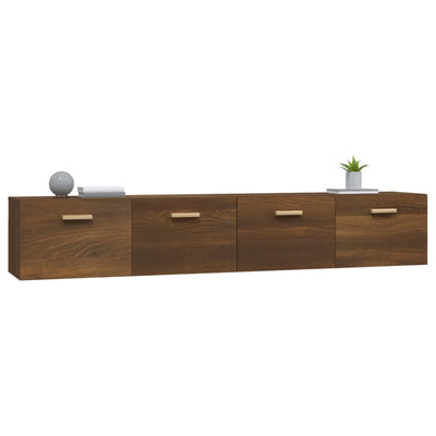 Seinäkaapit 2 kpl ruskea tammi 100x36,5x35 cm tekninen puu