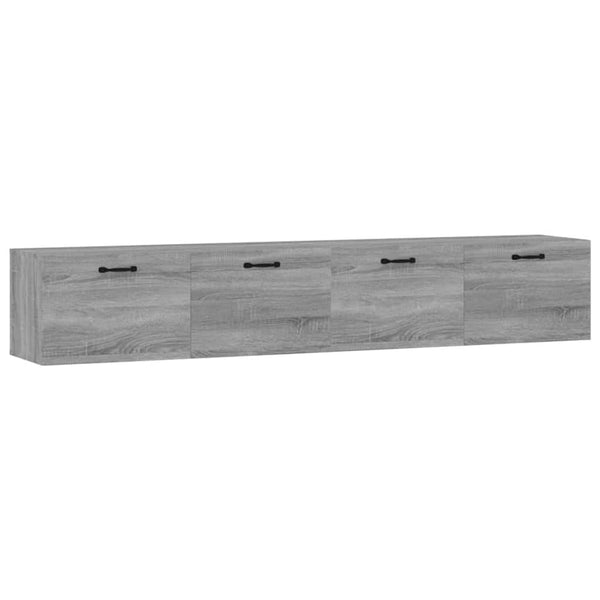 Seinäkaapit 2 kpl harmaa Sonoma 100x36,5x35 cm tekninen puu