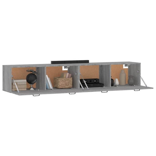 Seinäkaapit 2 kpl harmaa Sonoma 100x36,5x35 cm tekninen puu