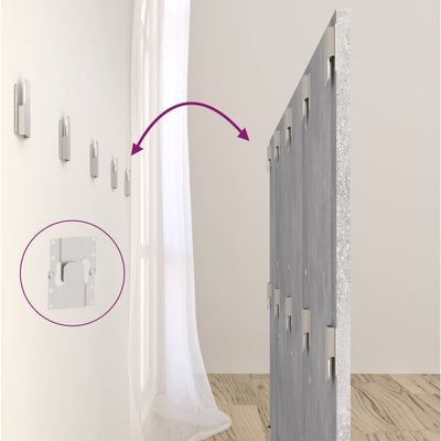 Betoninharmaa sängynpääty säilytystilalla Tonya (puinen)