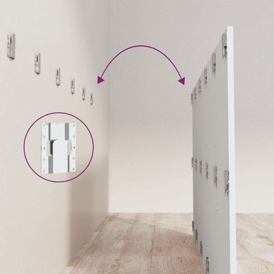 Valkoinen sängynpääty säilytystilalla Coroban (puinen)