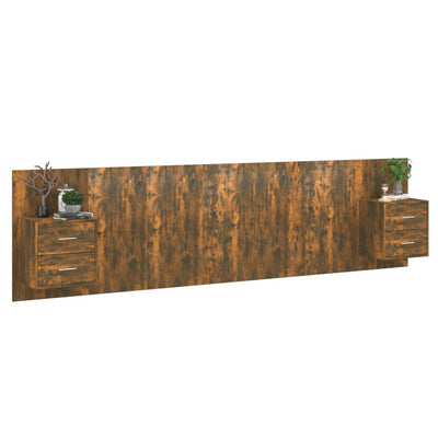 Savutammi sängynpääty säilytystilalla Coroban (puinen)