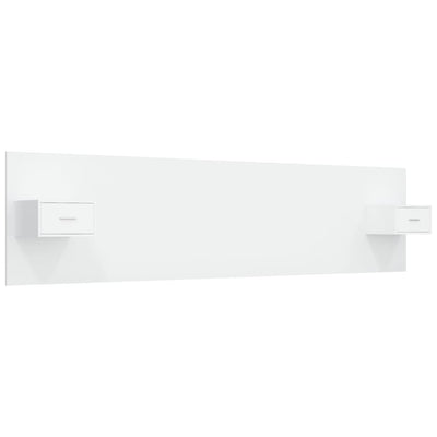 Valkoinen sängynpääty säilytystilalla Luoana (puinen)