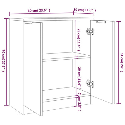 Senkit 2 kpl betoninharmaa 60x30x70 cm tekninen puu