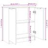 Senkit 2 kpl harmaa Sonoma 60x30x70 cm tekninen puu