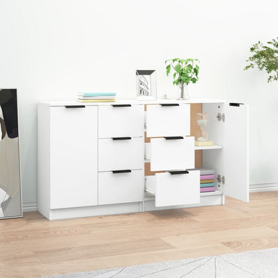 Senkki 2 kpl valkoinen 60x30x70 cm tekninen puu