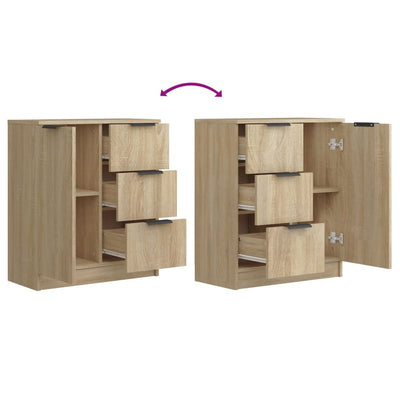 Senkit 2 kpl Sonoma-tammi 60x30x70 cm tekninen puu