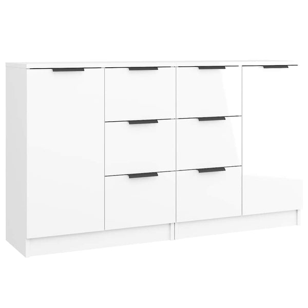 Senkit 2 kpl korkeakiilto valkoinen 60x30x70 cm tekninen puu