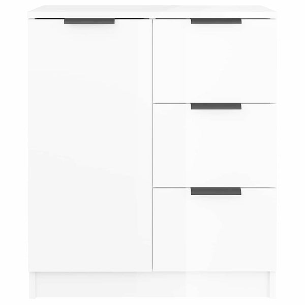 Senkit 2 kpl korkeakiilto valkoinen 60x30x70 cm tekninen puu