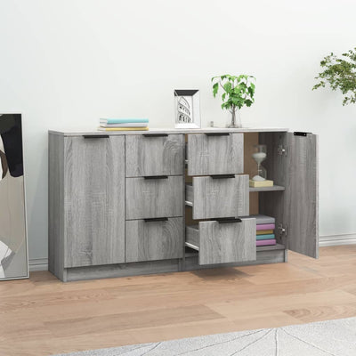 Senkit 2 kpl harmaa Sonoma 60x30x70 cm tekninen puu