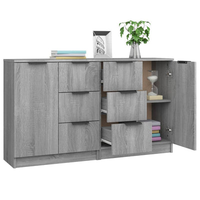 Senkit 2 kpl harmaa Sonoma 60x30x70 cm tekninen puu