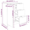 Senkit 2 kpl harmaa Sonoma 60x30x70 cm tekninen puu