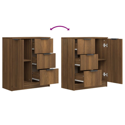 Senkit 2 kpl ruskea tammi 60x30x70 cm tekninen puu