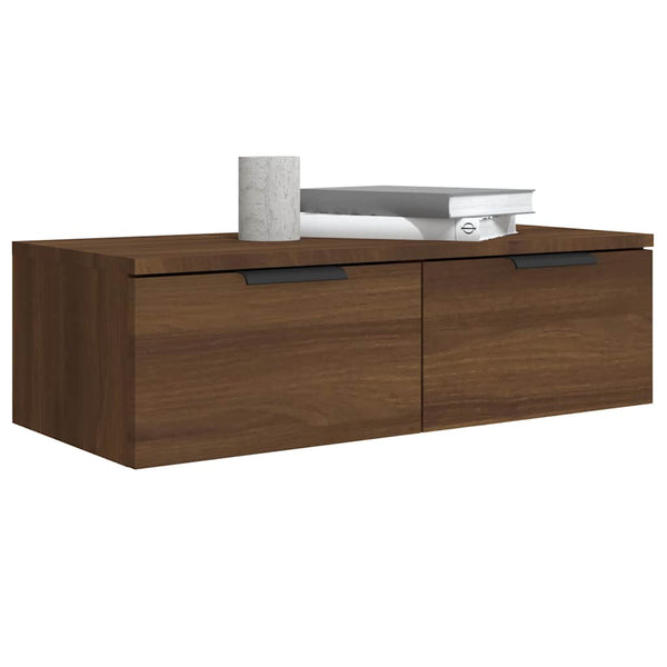 Seinäkaapit 2 kpl ruskea tammi 68x30x20 cm tekninen puu