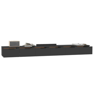 Seinäkaapit 2 kpl musta 102x30x20 cm tekninen puu