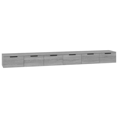 Seinäkaapit 2 kpl harmaa Sonoma 102x30x20 cm tekninen puu