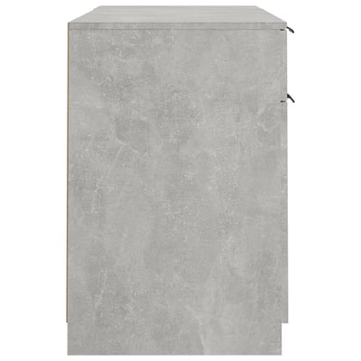 Betoninharmaa työpöytä sivukaapilla Aivanesei (puinen)