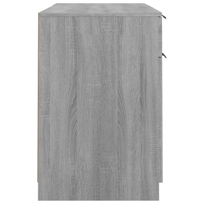 Harmaa työpöytä sivukaapilla Aivanesei (sonoma puinen)