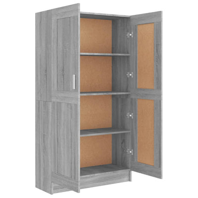Kirjakaappi harmaa Sonoma 82,5x30,5x150 cm tekninen puu