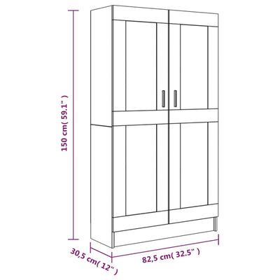 Kirjakaappi harmaa Sonoma 82,5x30,5x150 cm tekninen puu