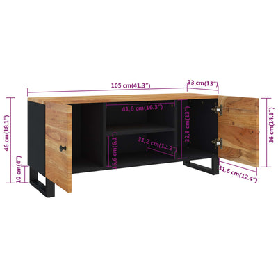 TV-taso 105x33x46 cm täysi akaasiapuu