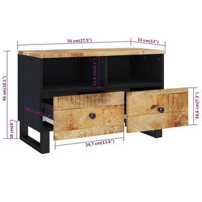 TV-taso 70x33x46 cm täysi mangopuu