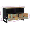 TV-taso 70x33x46 cm kierrätetty täyspuu