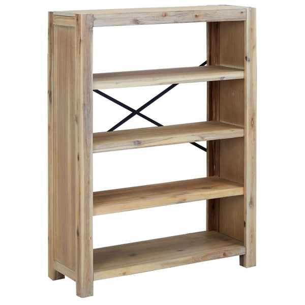 Kirjahylly 4 tasoa 80x30x110 cm täysi akasiapuu