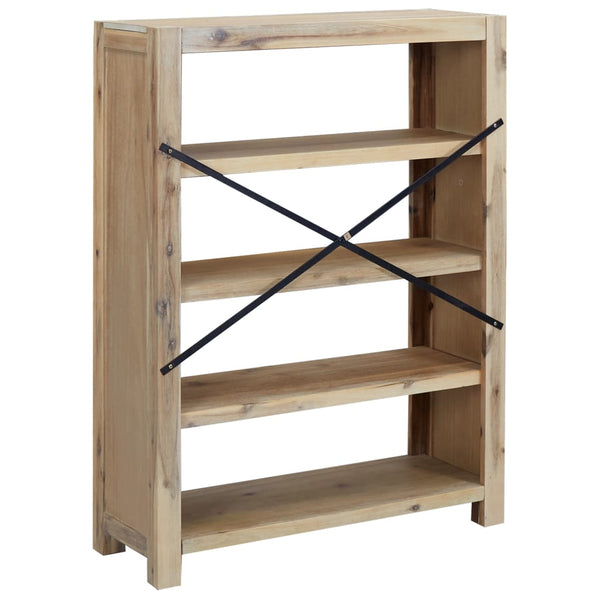 Kirjahylly 4 tasoa 80x30x110 cm täysi akasiapuu