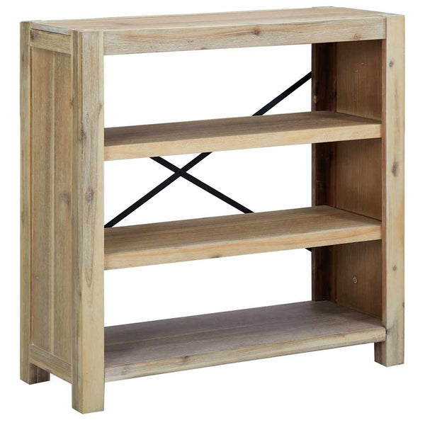 3-tasoinen Kirjahylly 80x30x80 cm täysi akaasiapuu