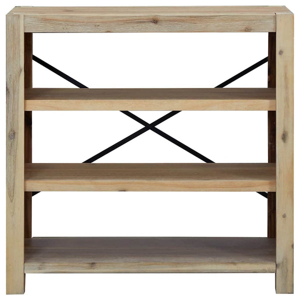 3-tasoinen Kirjahylly 80x30x80 cm täysi akaasiapuu