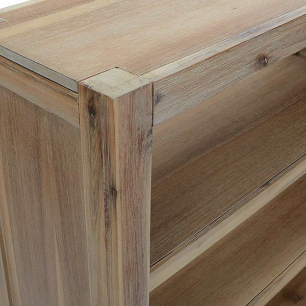 3-tasoinen Kirjahylly 80x30x80 cm täysi akaasiapuu