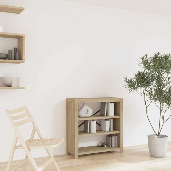 3-tasoinen Kirjahylly 80x30x80 cm täysi akaasiapuu