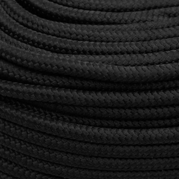 Veneköysi täysmusta 8 mm 25 m polypropeeni