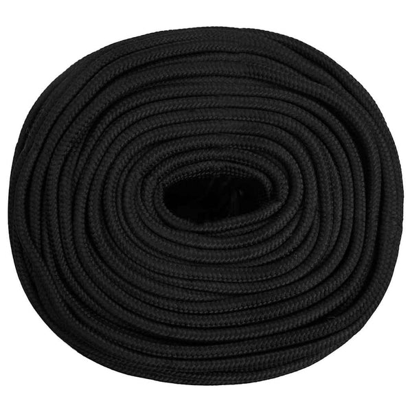 Veneköysi täysmusta 8 mm 50 m polypropeeni