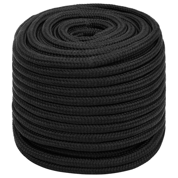Veneköysi täysmusta 18 mm 25 m polypropeeni