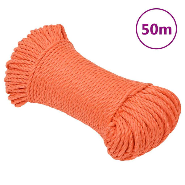 Työköysi oranssi 3 mm 50 m polypropeeni